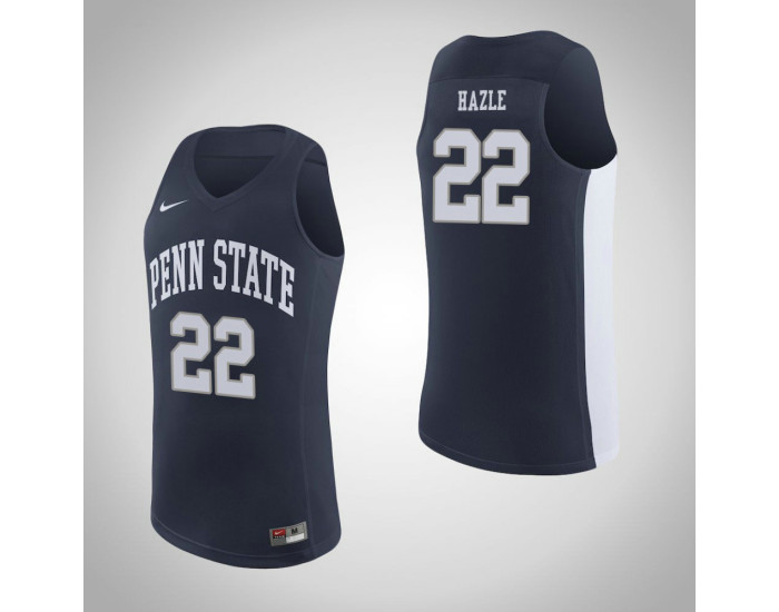 Penn State Nittany Lions #22 Grant Hazle Authentic College Basketball Jersey Navy