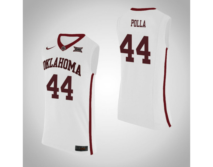 Oklahoma Sooners #44 Hannes Polla Authentic College Basketball Jersey White