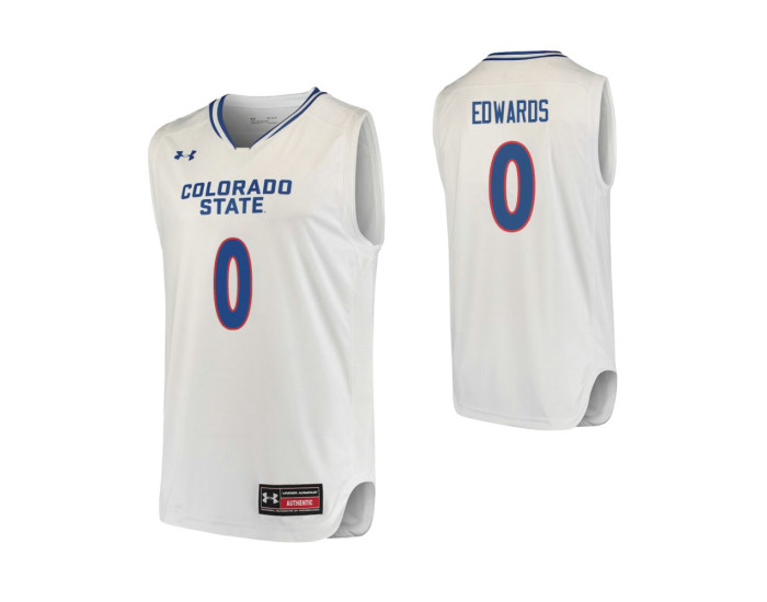 Youth Colorado State Rams #0 Hyron Edwards Authentic College Basketball Jersey White