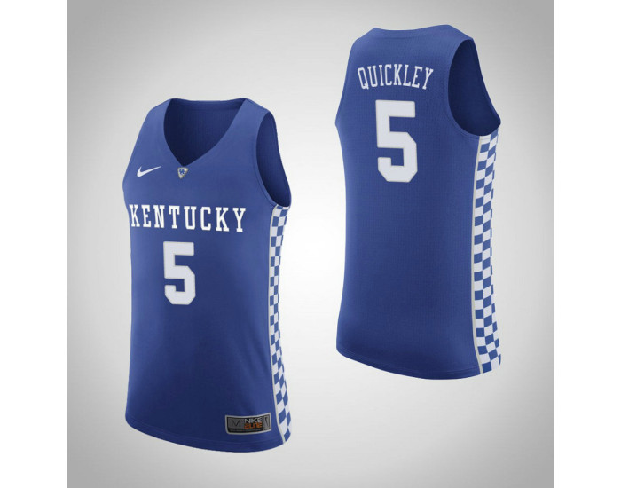 Youth Kentucky Wildcats #5 Immanuel Quickley Home Authentic College Basketball Jersey Royal