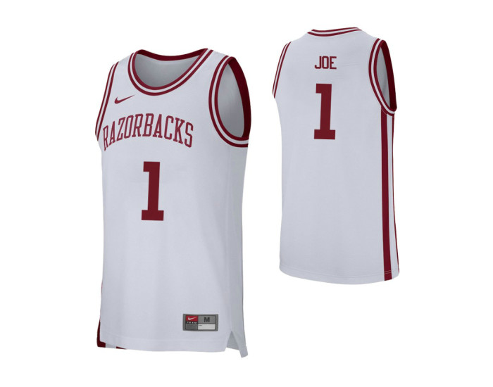 Arkansas Razorbacks #1 Isaiah Joe Authentic College Basketball Jersey White