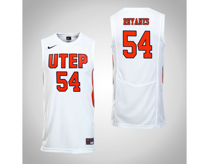 UTEP Miners #54 Isaiah Rhyanes Authentic College Basketball Jersey White