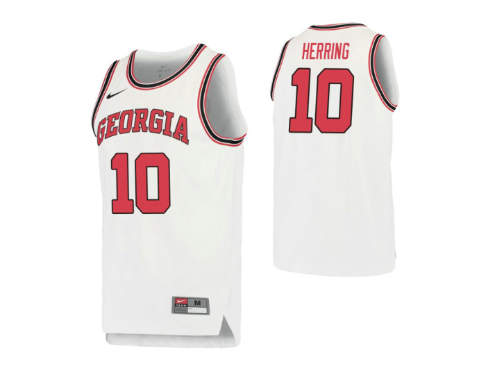 Georgia Bulldogs #10 Jack Herring Retro Performance Authentic College Basketball Jersey White