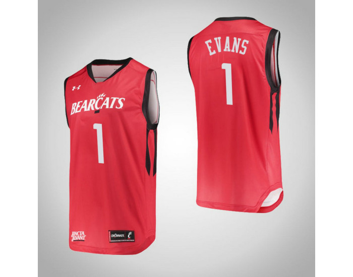 Youth Cincinnati Bearcats #1 Jacob Evans Authentic College Basketball Jersey Red