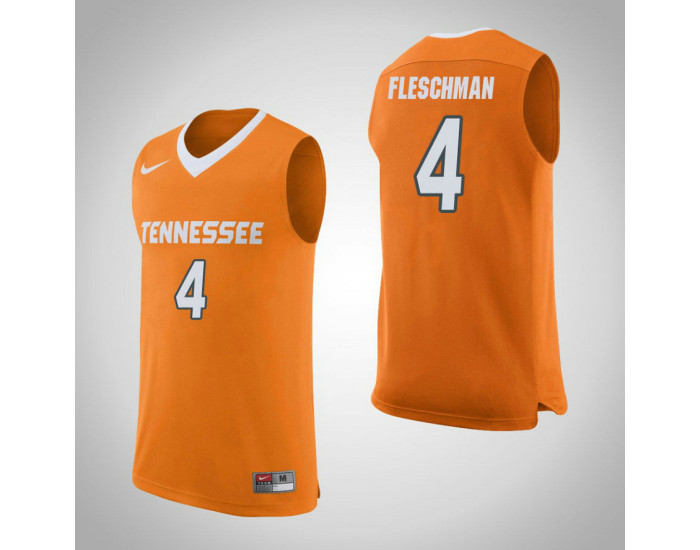 Tennessee Volunteers #4 Jacob Fleschman Authentic College Basketball Jersey Orange
