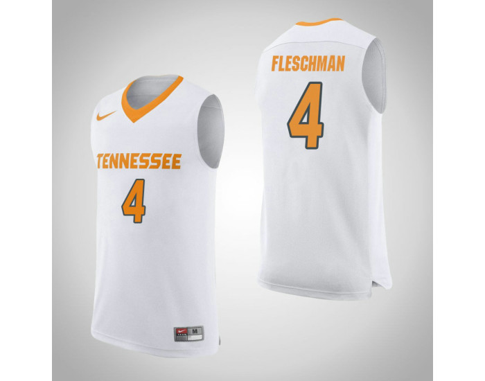 Tennessee Volunteers #4 Jacob Fleschman Authentic College Basketball Jersey White