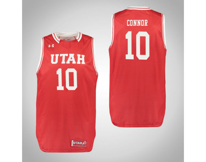 Utah Utes #10 Jake Connor Authentic College Basketball Jersey Red