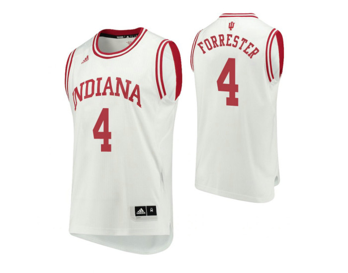 Indiana Hoosiers #4 Jake Forrester Home Authentic College Basketball Jersey White