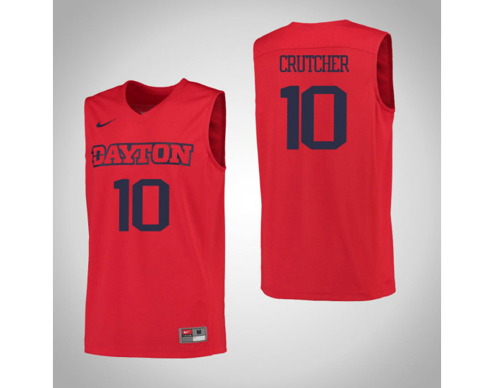 Dayton Flyers #10 Jalen Crutcher Authentic College Basketball Jersey Red
