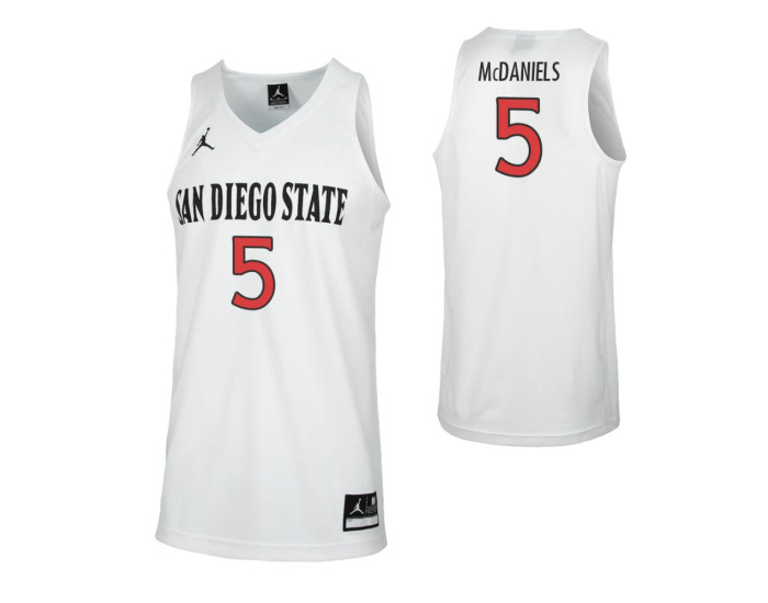 Youth San Diego State Aztecs #5 Jalen McDaniels Authentic College Basketball Jersey White