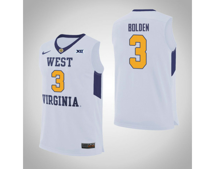 West Virginia Mountaineers #3 James Bolden Authentic College Basketball Jersey White