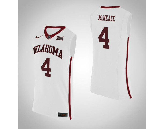 Oklahoma Sooners #4 Jamuni McNeace Replica College Basketball Jersey White