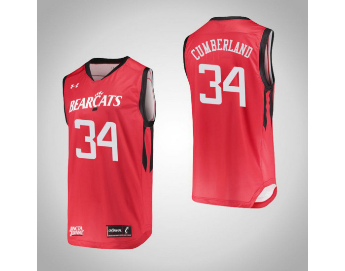 Youth Cincinnati Bearcats #34 Jarron Cumberland Replica College Basketball Jersey Red
