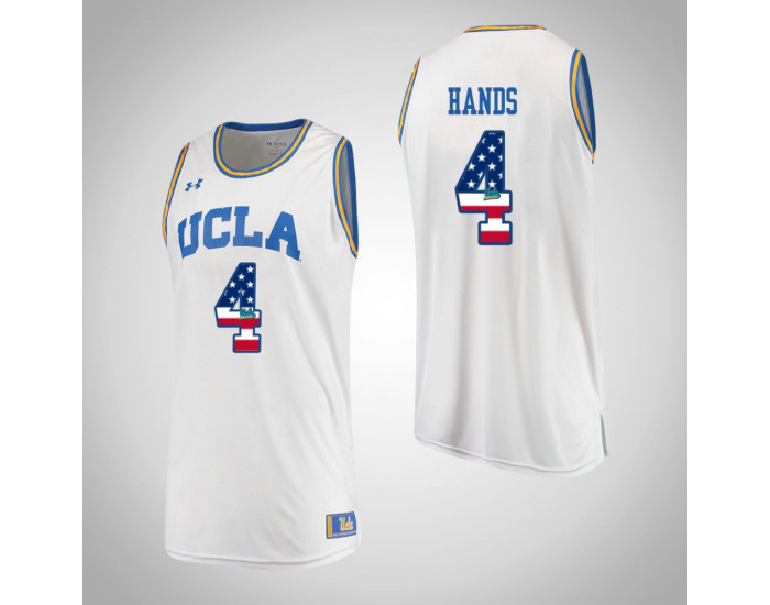 UCLA Bruins #4 Jaylen Hands USA Flag Authentic College Basketball Jersey White