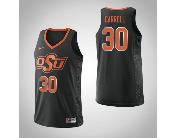 Youth Oklahoma St Cowboys #30 Jeffrey Carroll Authentic College Basketball Jersey Black
