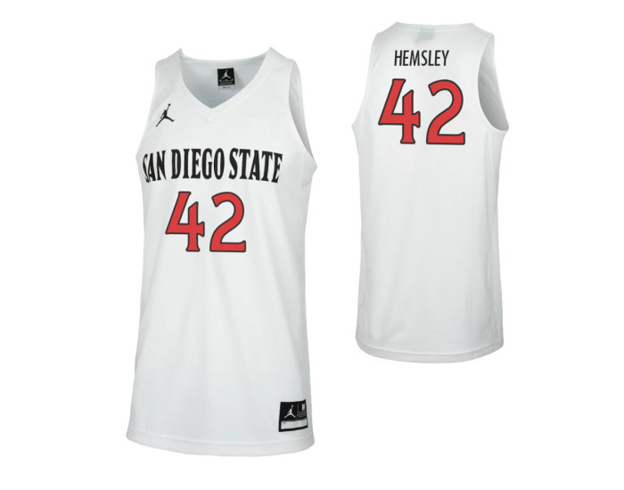 Youth San Diego State Aztecs #42 Jeremy Hemsley Authentic College Basketball Jersey White