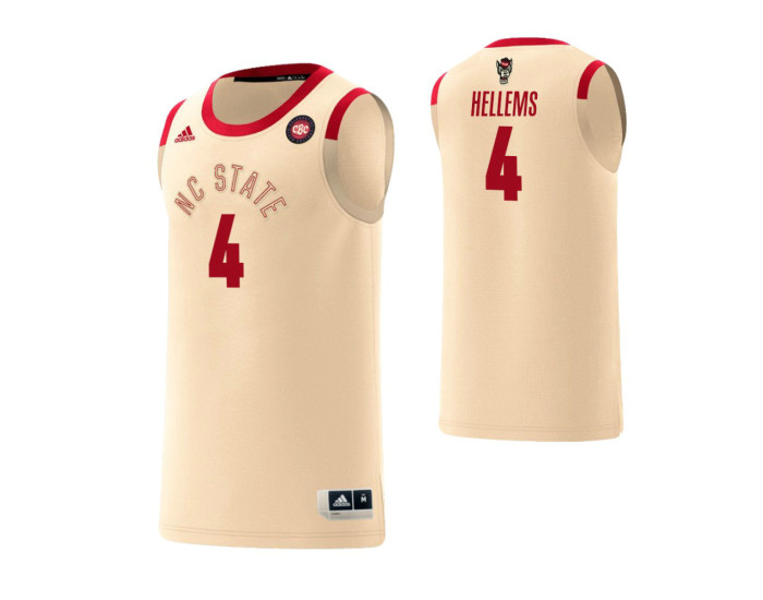 NC State Wolfpack #4 Jericole Hellems Harlem Renaissance Authentic College Basketball Jersey Cream