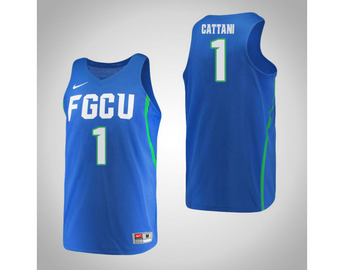 Florida Gulf Coast Eagles #1 Jessica Cattani Authentic College Basketball Jersey Blue