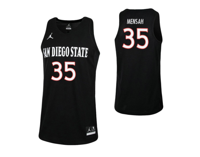 Youth San Diego State Aztecs #35 Joel Mensah Authentic College Basketball Jersey Black