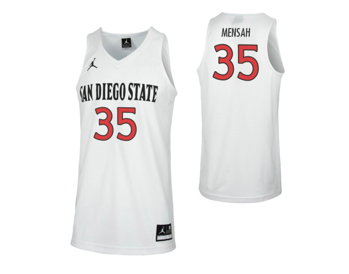 Youth San Diego State Aztecs #35 Joel Mensah Authentic College Basketball Jersey White