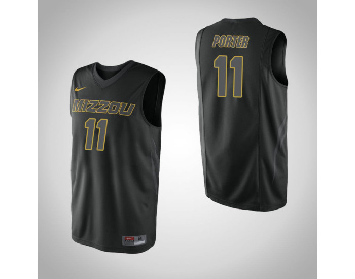 Missouri Tigers #11 Jontay Porter Authentic College Basketball Jersey Black