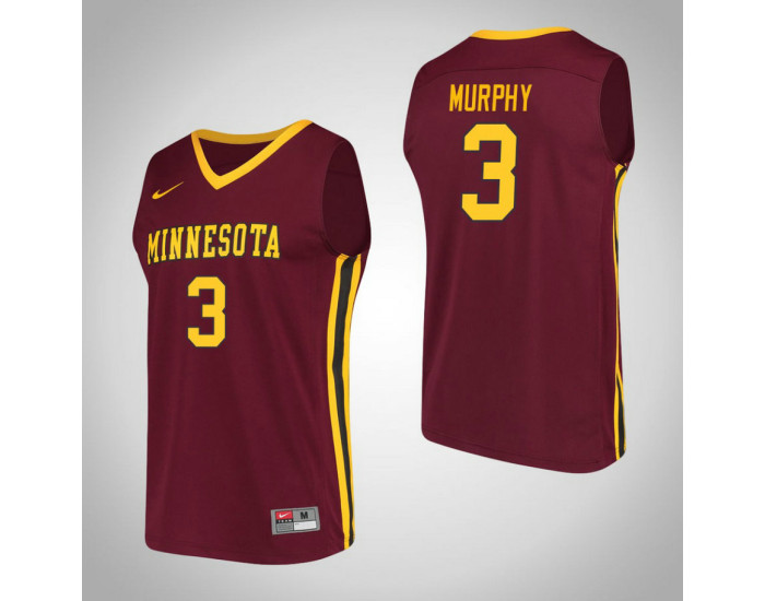 Minnesota Golden Gophers #3 Jordan Murphy Performance Authentic College Basketball Jersey Maroon