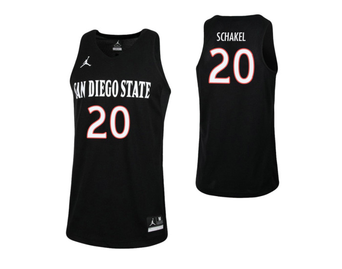Youth San Diego State Aztecs #20 Jordan Schakel Authentic College Basketball Jersey Black