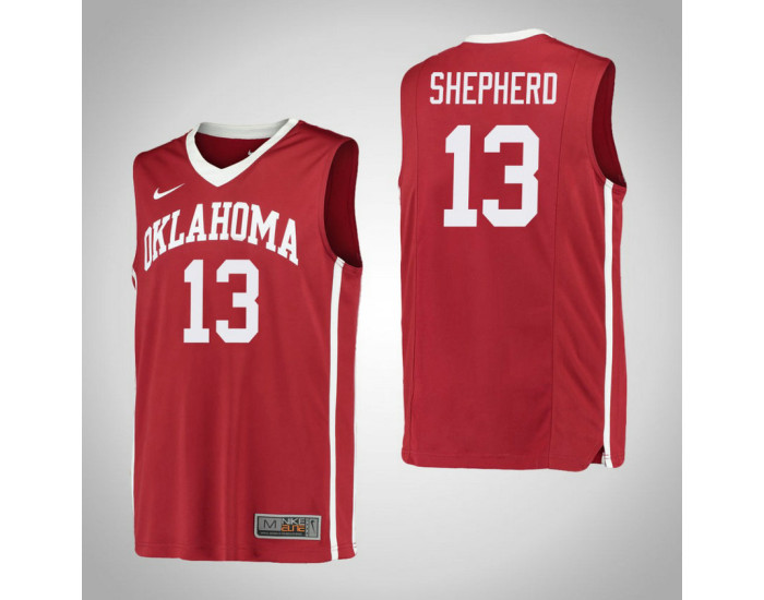 Oklahoma Sooners #13 Jordan Shepherd Authentic College Basketball Jersey Red