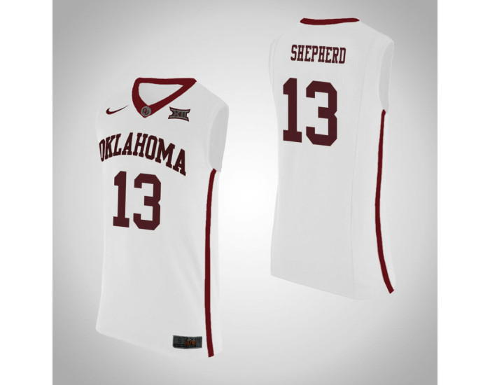 Oklahoma Sooners #13 Jordan Shepherd Authentic College Basketball Jersey White