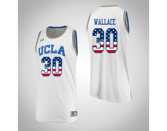 UCLA Bruins #30 Joseph Wallace USA Flag Authentic College Basketball Jersey White