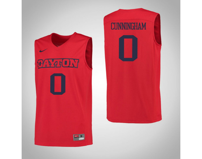 Dayton Flyers #0 Josh Cunningham Authentic College Basketball Jersey Red