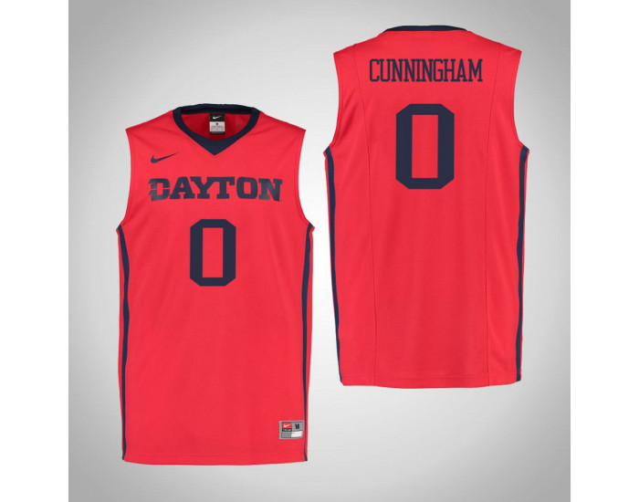 Dayton Flyers #0 Josh Cunningham Authentic College Basketball Jersey Red