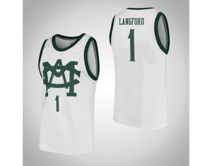 Youth Michigan State Spartans #1 Joshua Langford Vault MAC Authentic College Basketball Jersey White