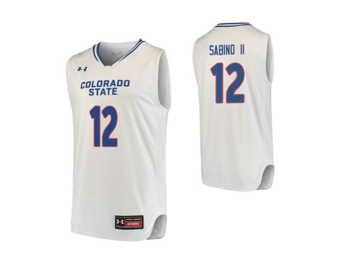 Youth Colorado State Rams #12 Juan Sabino II Authentic College Basketball Jersey White