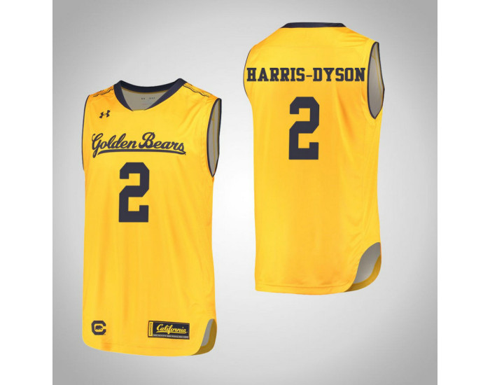 Youth California Golden Bears #2 Juhwan Harris-Dyson Replica College Basketball Jersey Gold