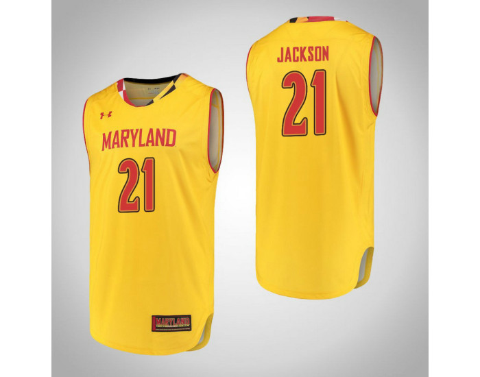 Youth Maryland Terrapins #21 Justin Jackson Authentic College Basketball Jersey Yellow