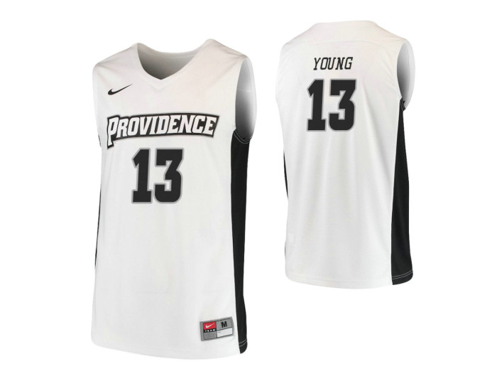 Providence Friars #13 Kalif Young Authentic College Basketball Jersey White