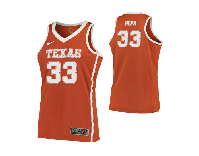 Texas Longhorns #33 Kamaka Hepa Road Replica College Basketball Jersey Orange