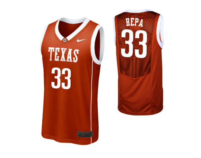 Youth Texas Longhorns #33 Kamaka Hepa Replica College Basketball Jersey Burnt Orange