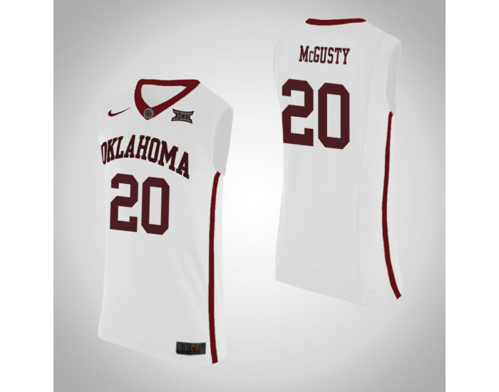 Oklahoma Sooners #20 Kameron McGusty Replica College Basketball Jersey White