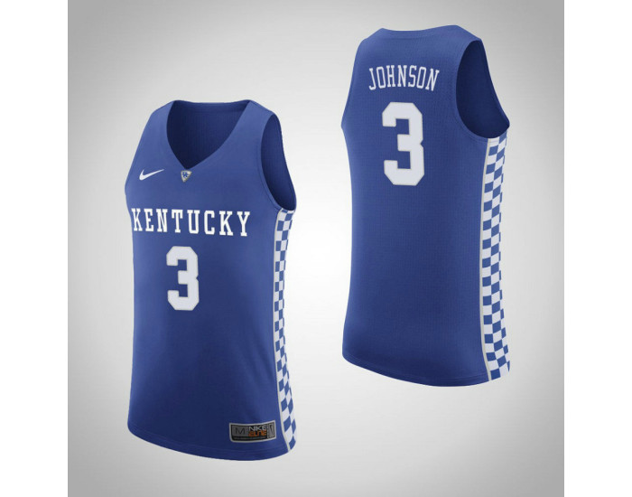 Youth Kentucky Wildcats #3 Keldon Johnson Home Replica College Basketball Jersey Royal