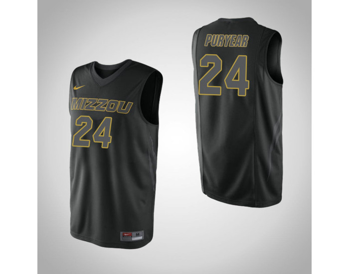 Missouri Tigers #24 Kevin Puryear Authentic College Basketball Jersey Black