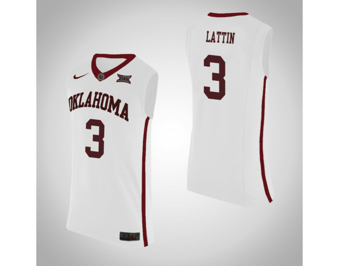 Oklahoma Sooners #3 Khadeem Lattin Replica College Basketball Jersey White