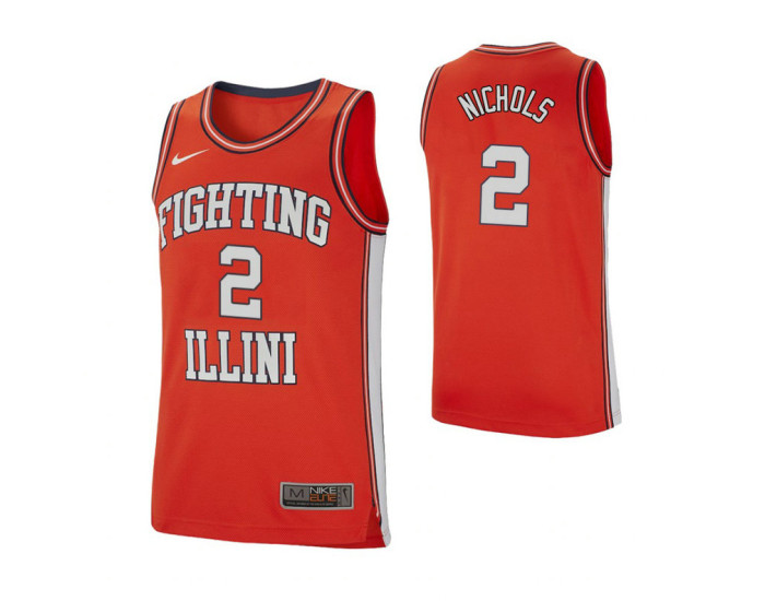 Youth Illinois Fighting Illini #2 Kipper Nichols Retro Performance Authentic College Basketball Jersey Orange