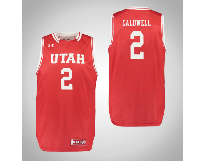 Utah Utes #2 Kolbe Caldwell Authentic College Basketball Jersey Red
