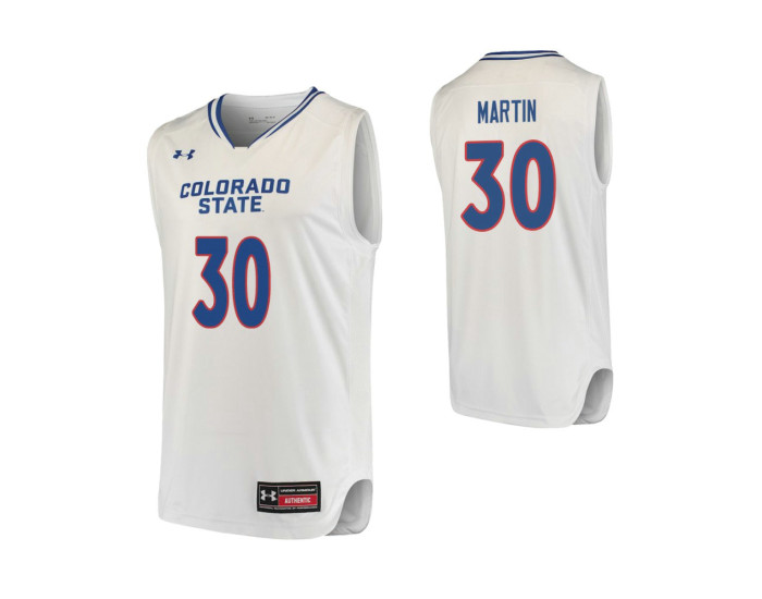 Youth Colorado State Rams #30 Kris Martin Authentic College Basketball Jersey White
