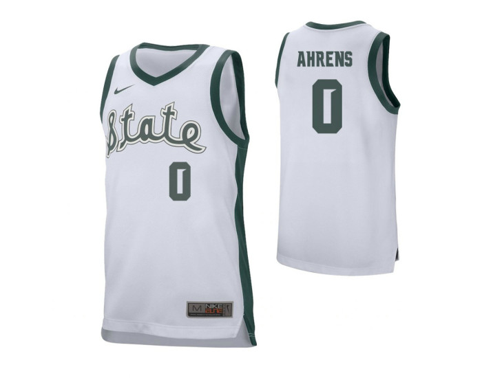 Youth Michigan State Spartans #0 Kyle Ahrens Authentic College Basketball Jersey White