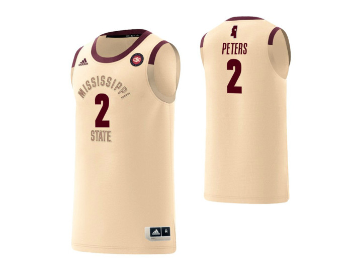 Mississippi State Bulldogs #2 Lamar Peters Harlem Renaissance Authentic College Basketball Jersey Cream