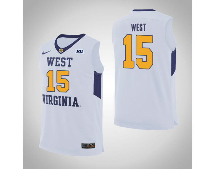 West Virginia Mountaineers #15 Lamont West Authentic College Basketball Jersey White