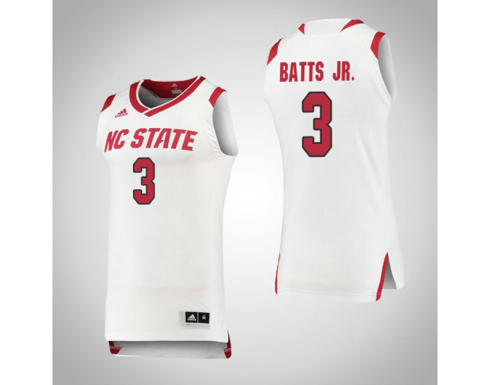 NC State Wolfpack #3 Lavar Batts Jr. Authentic College Basketball Jersey White